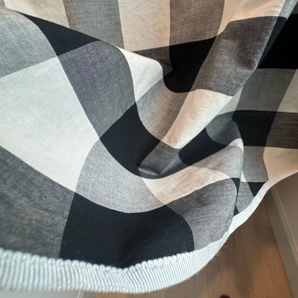 Black & White Buffalo Check Button-Front Blouse - Picture 8 of 9